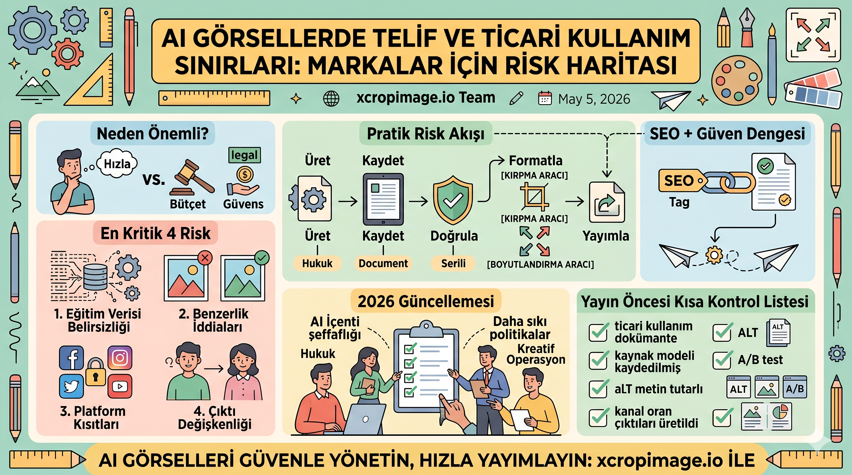 AI Görsellerde Telif ve Ticari Kullanım Sınırları: Markalar İçin Risk Haritası