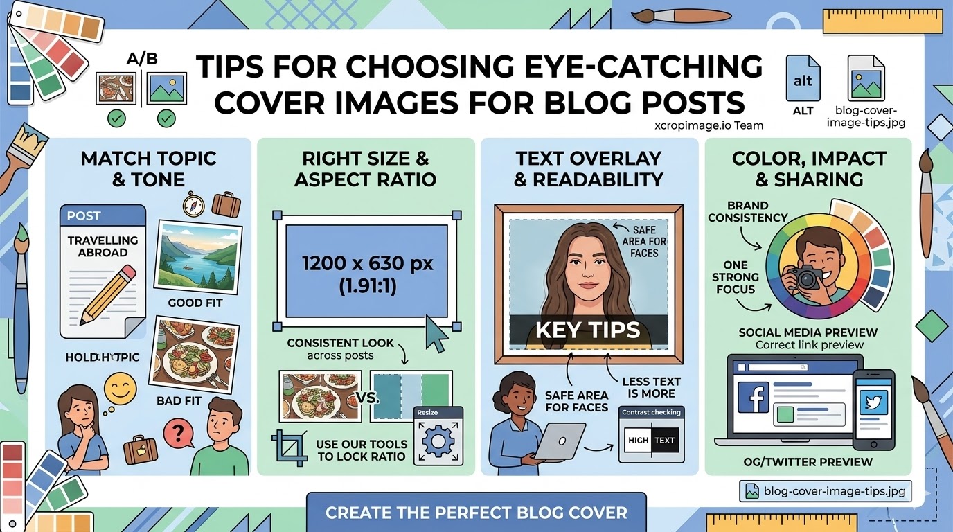 Tips for choosing eye-catching cover images for blog posts.