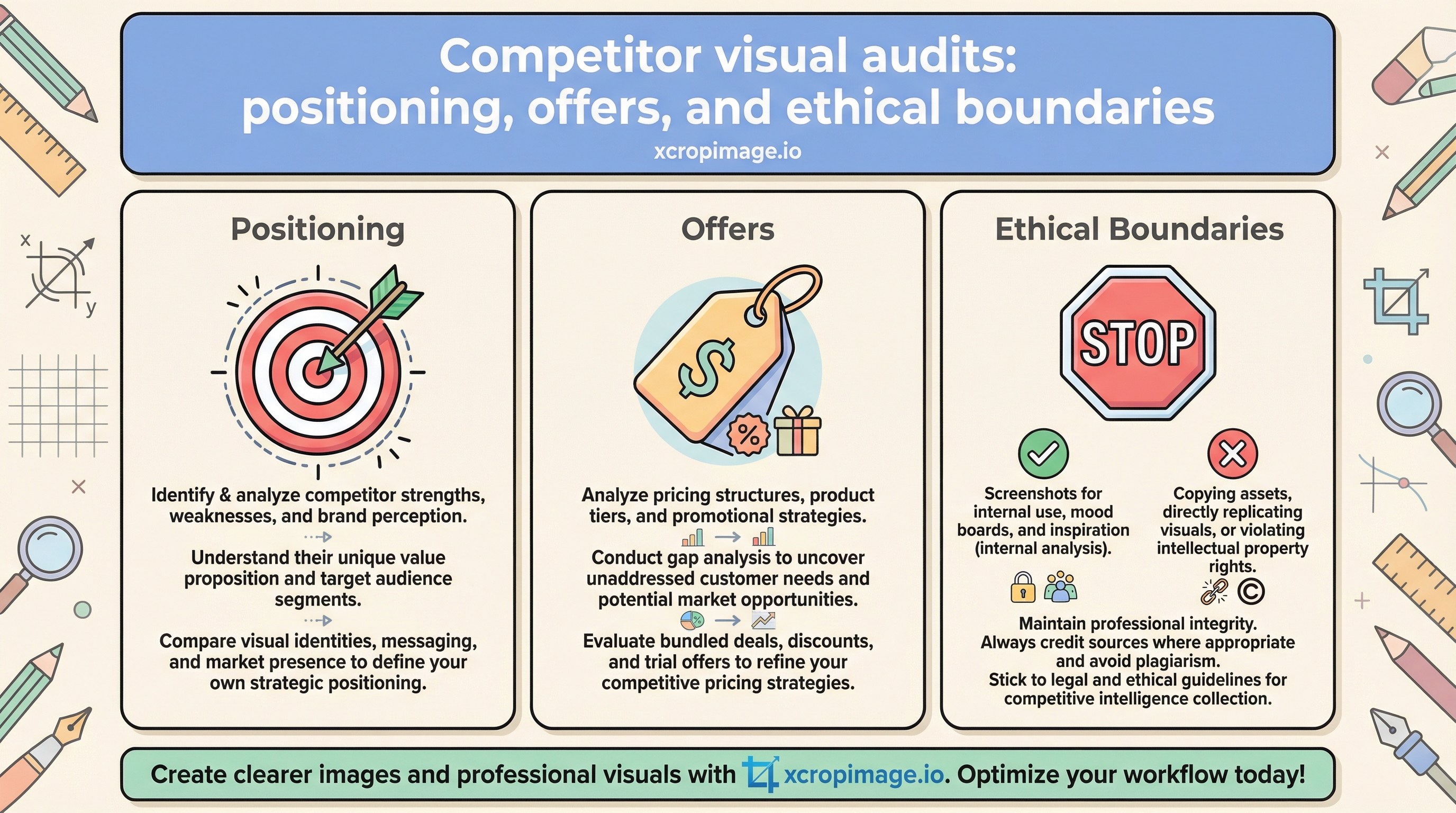 Competitor visual audits: positioning, offers, and ethical boundaries