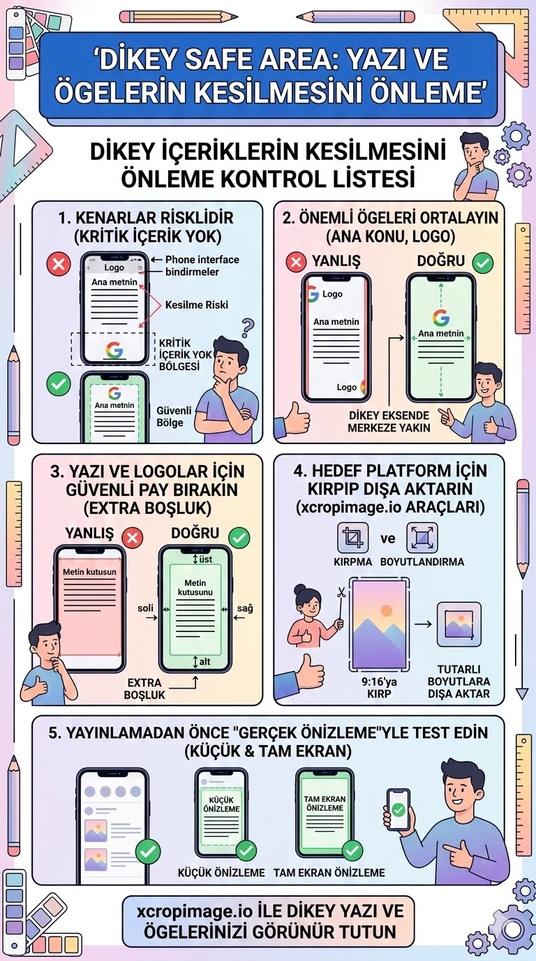 Dikey safe area yazı ve öğelerin kesilmesini önleme.