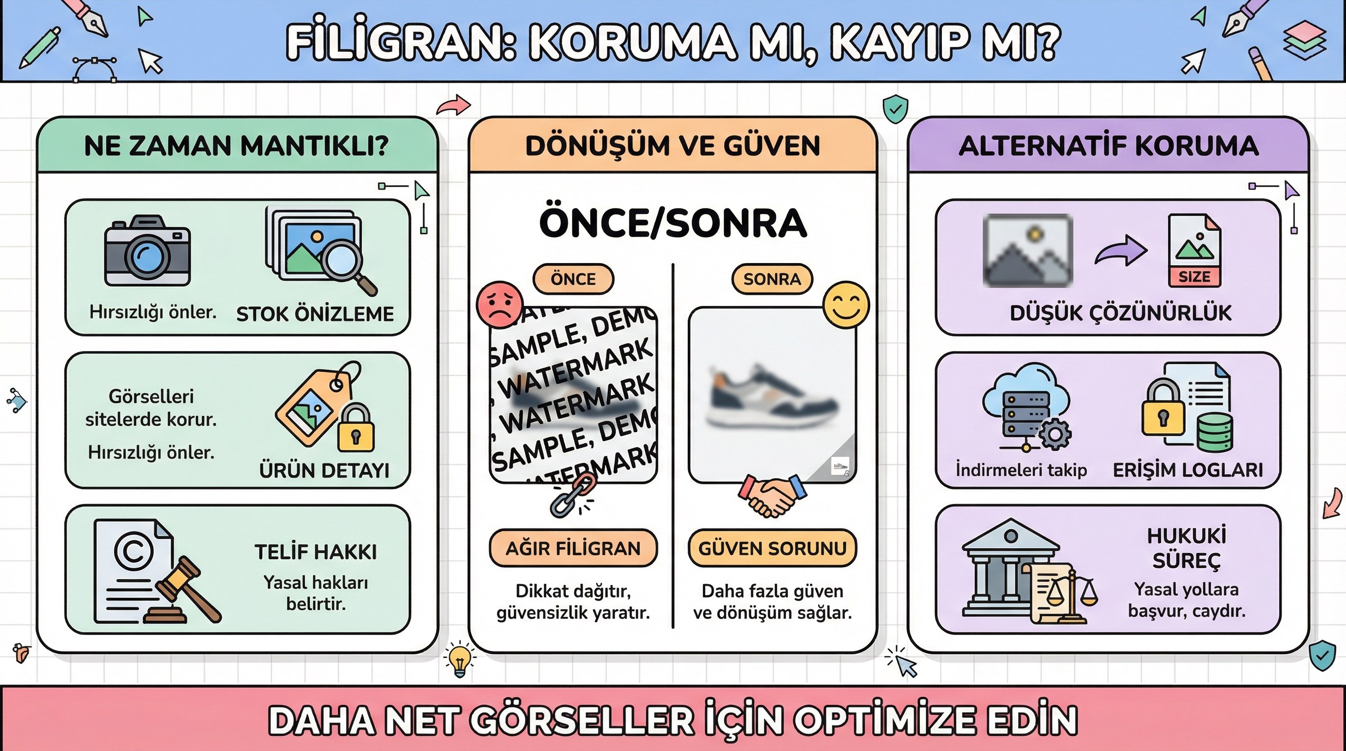Filigran (watermark) kullanmak: marka koruması mı, dönüşüm kaybı mı?.