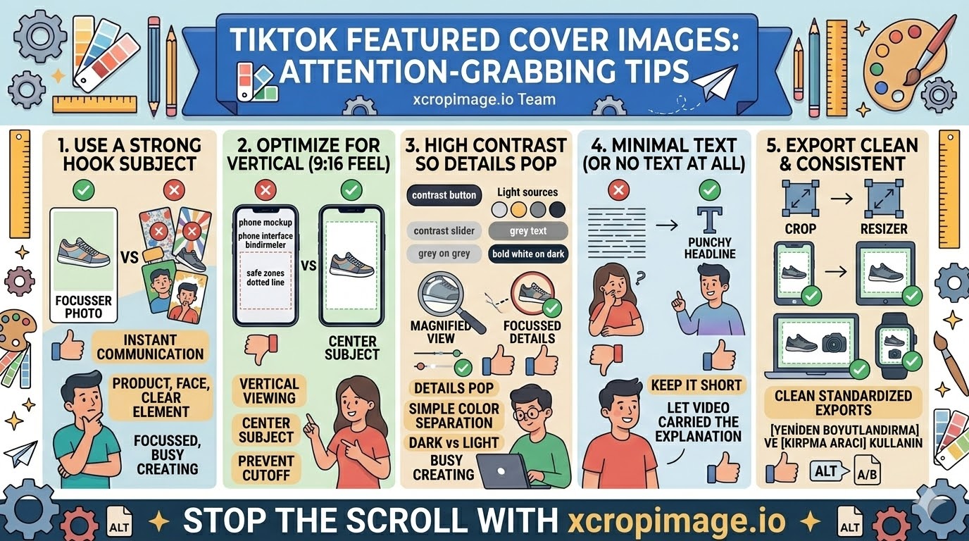 TikTok featured cover images attention grabbing tips.