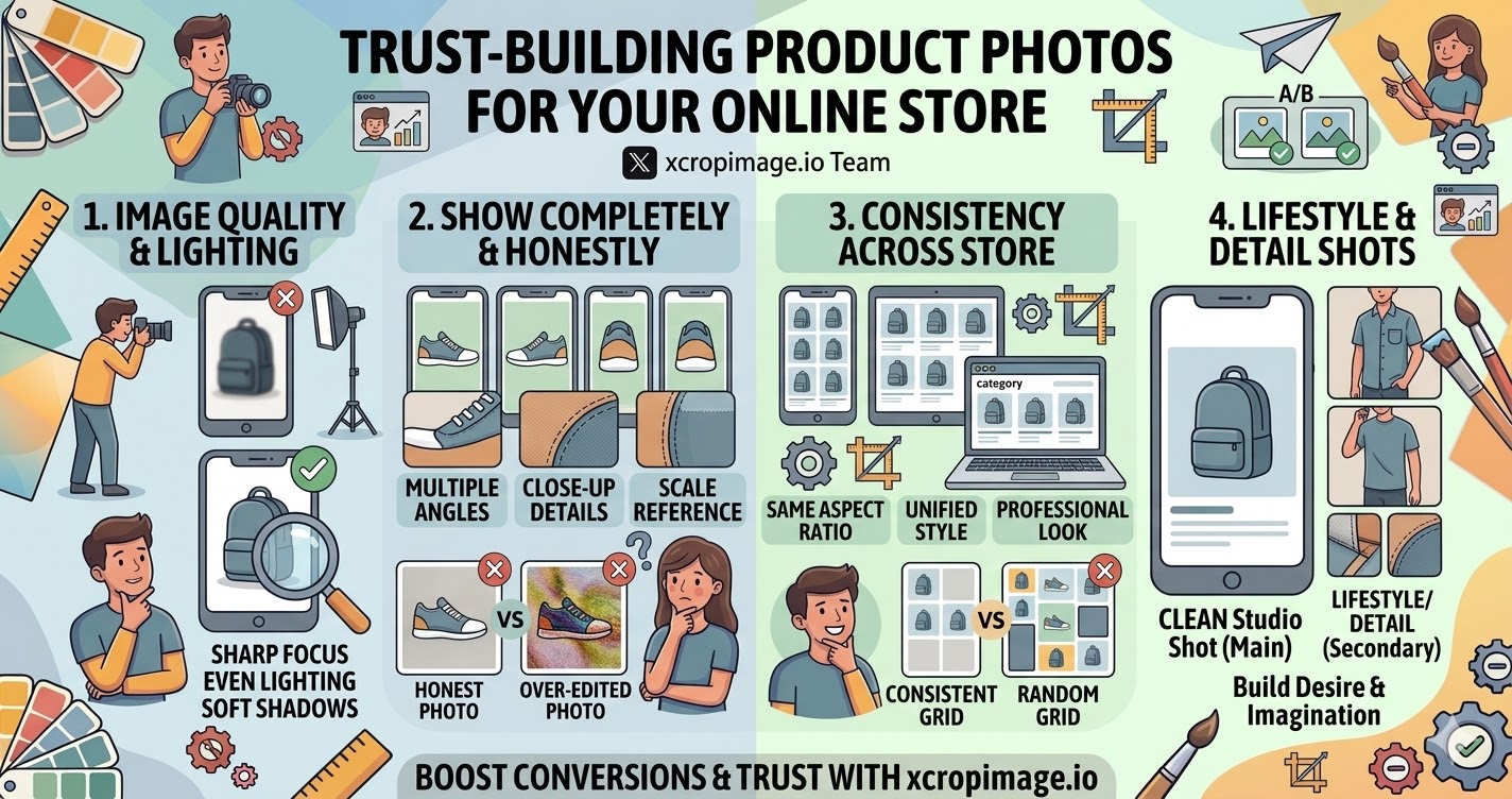 Trust-building product photos for your online store.