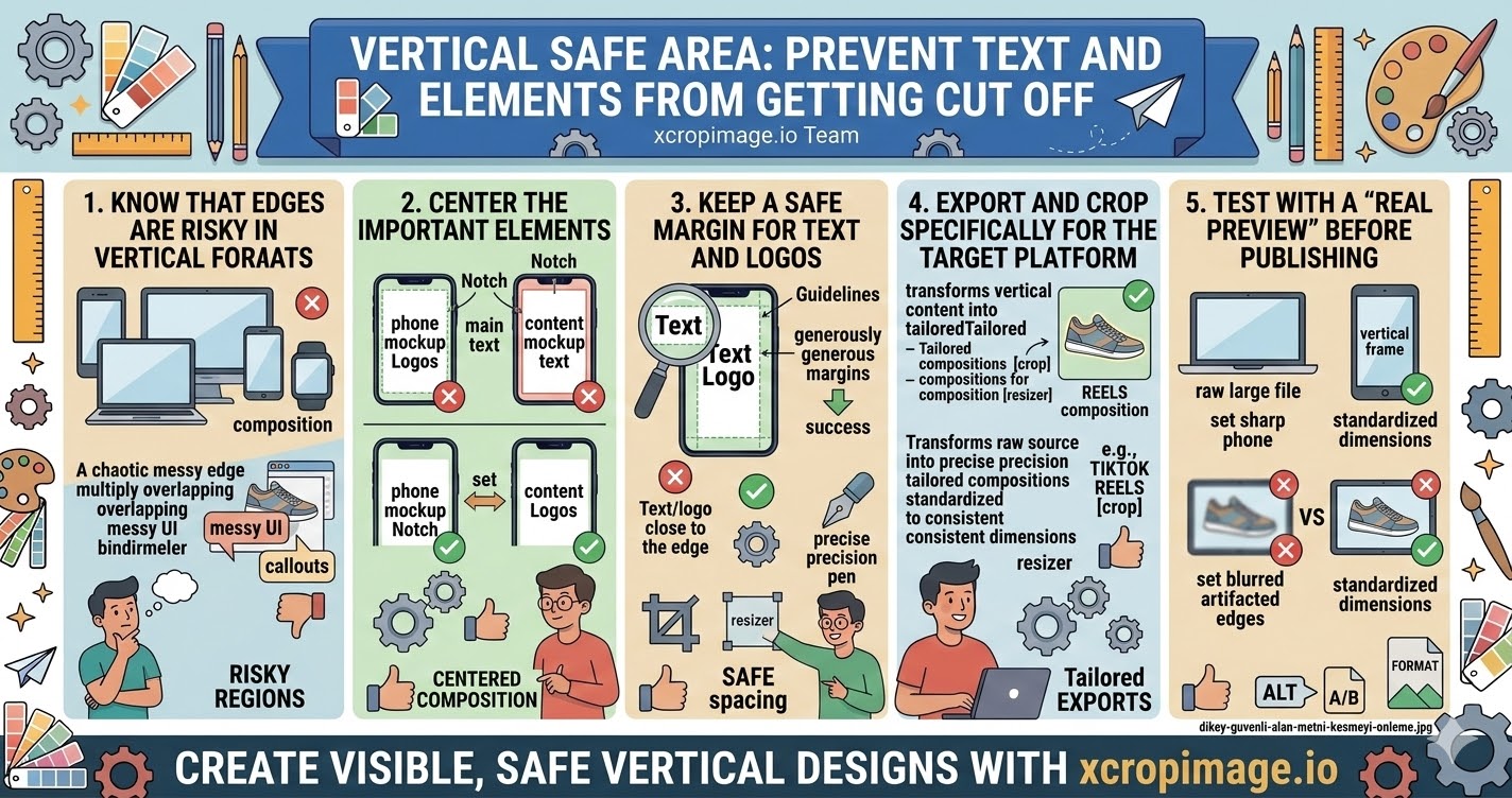 Vertical safe area prevent text and elements from getting cut off.